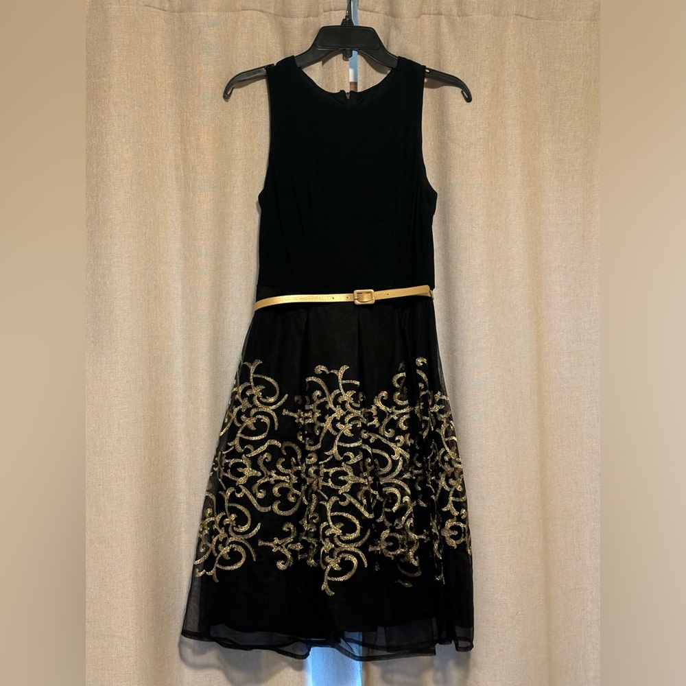 R&K Black and Gold Dress Size 4